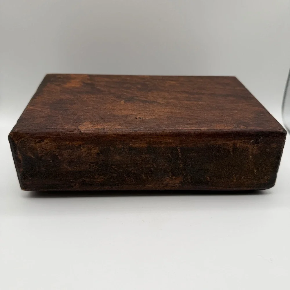 VTG Primitive Hand Carved Wood 2 Hole Sugar Mold Candle Or Makeup Brush Holder